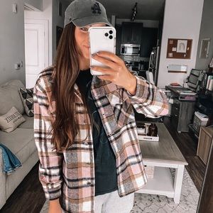 Plaid button up Shacket (WORN TWICE)